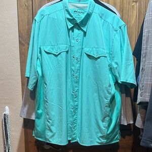 Mojo Men's Turquoise Casual Button Down Shirt